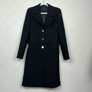 Banana Republic 100% Wool Pea Coat Trench Jacket Medium Fitted Slimming Formal